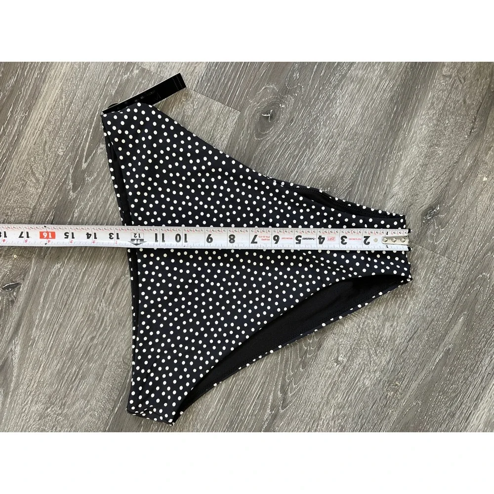 Victoria's Secret NWT High Waist High Leg Polka Dot Brazilian Bikini Bottom L
